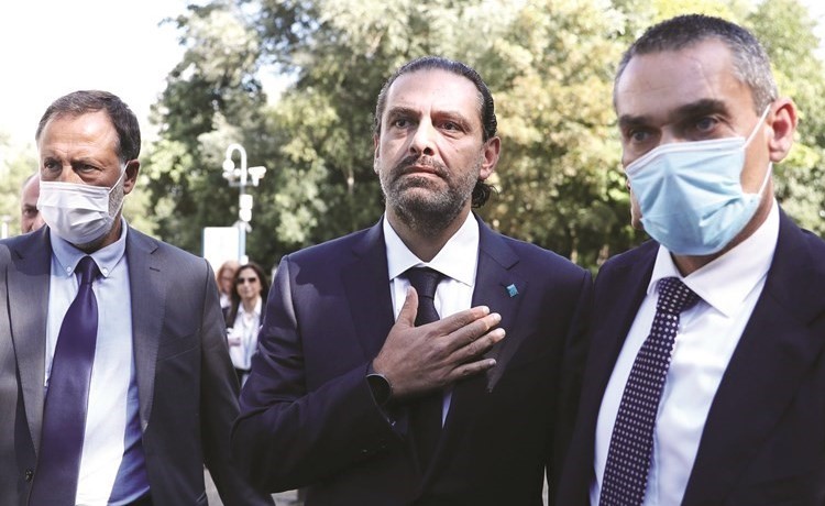 رئيس الحكومة السابق سعد الحريري لدى مغادرته قاعة المحكمة	(أ.ف.پ)