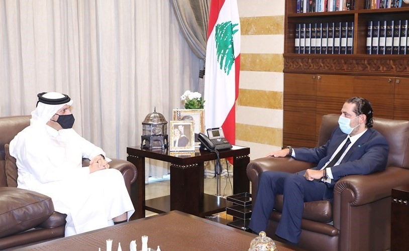 الرئيس سعد الحريري مستقبلا نائب رئيس مجلس الوزراء ووزير الخارجية القطري الشيخ محمد بن عبدالرحمن في بيت الوسط(محمود الطويل)