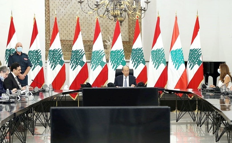 الرئيس العماد ميشال عون مترئسا اجتماع المجلس الأعلى للدفاع في بعبدا	 (محمود الطويل)