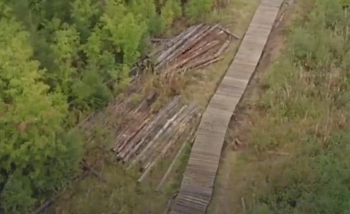 بالفيديو.. ممر خشبي في قلب غابة روسية للوصول إلى مهبط أول رائدي فضاء بالبلاد