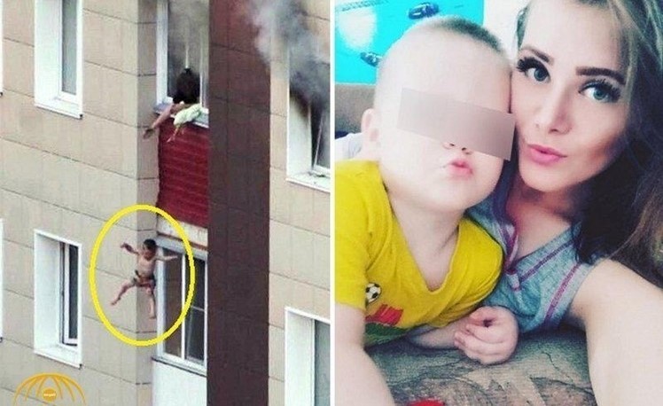 بالفيديو.. أم روسية تلقي بطفليها من الطابق الثالث لإنقاذهما من النيران