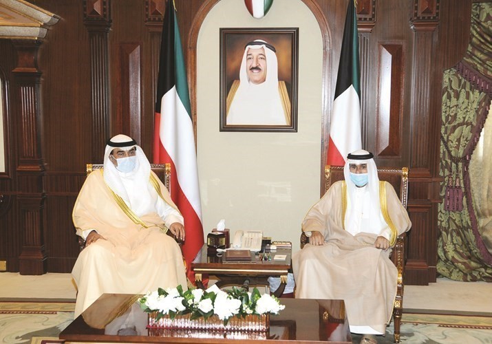 سمو نائب الأمير خلال استقباله سمو الشيخ صباح الخالد