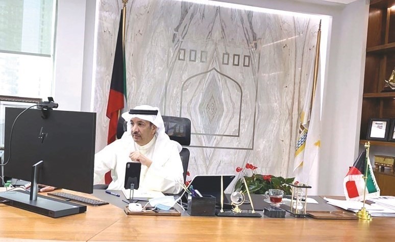 م.وليد الجاسم مترئسا اجتماع اللجنة العليا للتخطيط عبر الاتصال المرئي