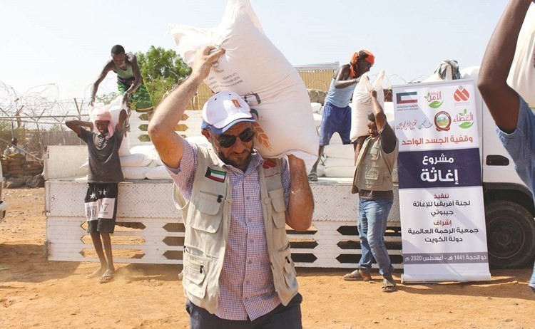 جمعية الرحمة العالمية توزع مساعدات إغاثية بجيبوتي