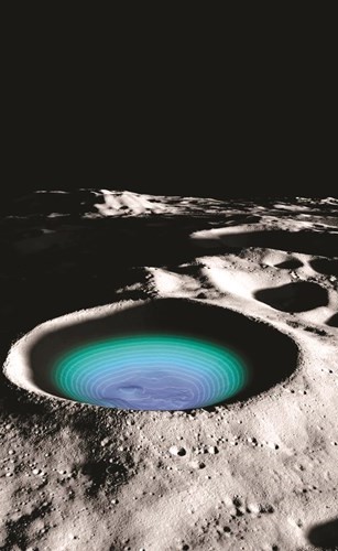 فوهة أحد براكين القطب الجنوبي بالقمر