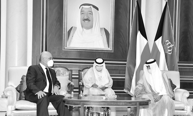 سمو الأمير الشيخ نواف الأحمد والرئيس العراقي د.برهم صالح