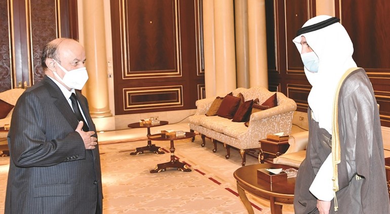 مرزوق الغانم يتلقى تعازي رئيس اليمن