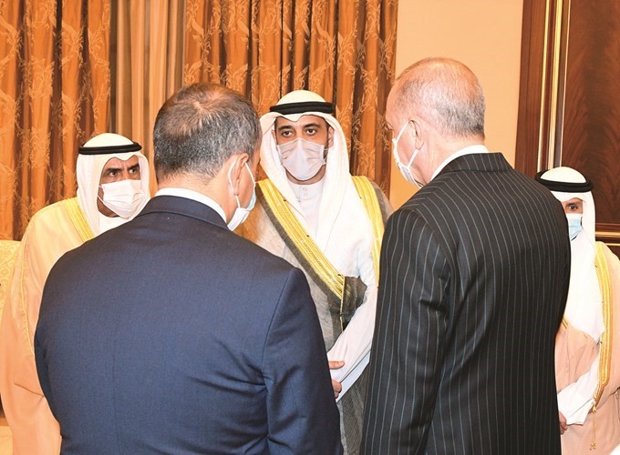 الرئيس التركي معزيا الشيخ محمد العبدالله والشيخ مبارك الفيصل