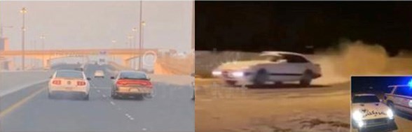 المركبات خلال وصلات الاستهتار والتسابق