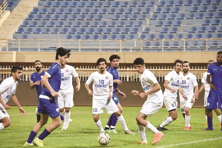 جانلب من لقاء المنتخب الأولمبي والجهراء الودي 	(احمد علي )