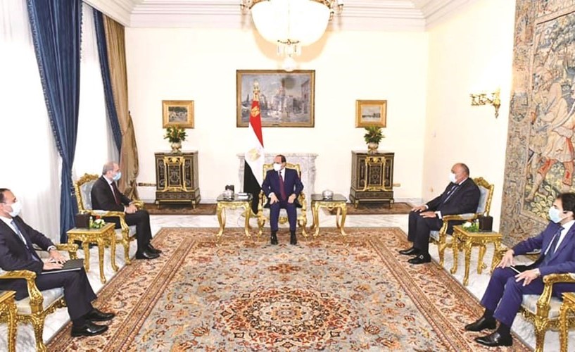 الرئيس عبدالفتاح السيسي مستقبلا أيمن الصفدي وزير الخارجية الأردني