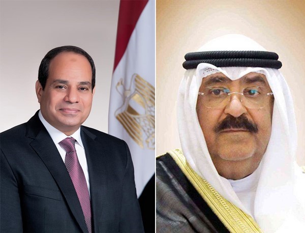 الرئيس المصري عبدالفتاح السيسي هنّأ الشيخ مشعل الأحمد بمناسبة توليه ولاية العهد