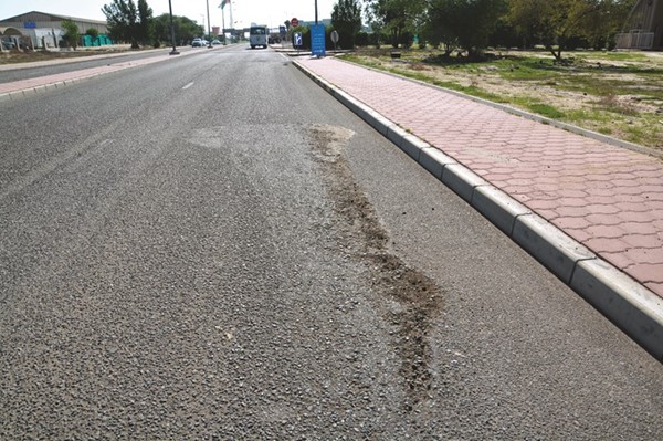 موقع الطريق التجريبي الثاني في محيط منشآت وزارة الدفاع بمنطقة صبحان