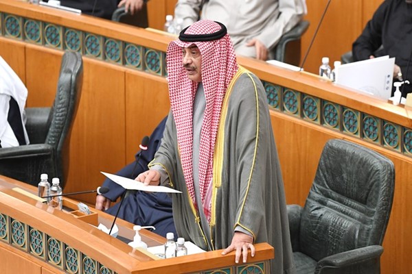 سمو رئيس مجلس الوزراء الشيخ صباح الخالد متحدثا