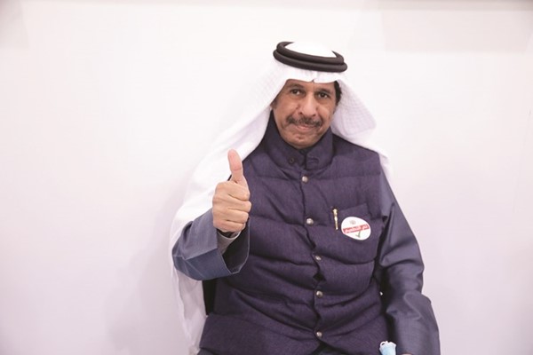 حمد الهرشاني بعد تطعيمه