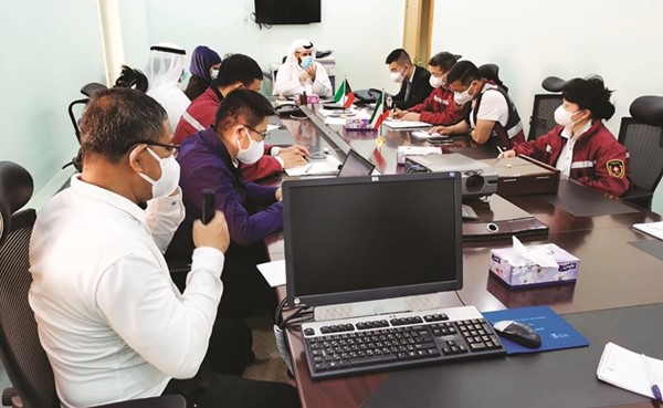 الاجتماع الافتراضي لتبادل خبرات مكافحة الوباء بين الخبراء الصحيين الصينيين والكويتيين