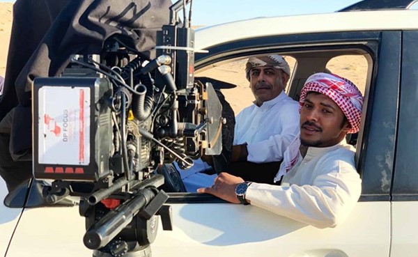 عبدالله الطراروة مع د.فهد العبد المحسن أثناء تصوير مسلسل درب الهوى