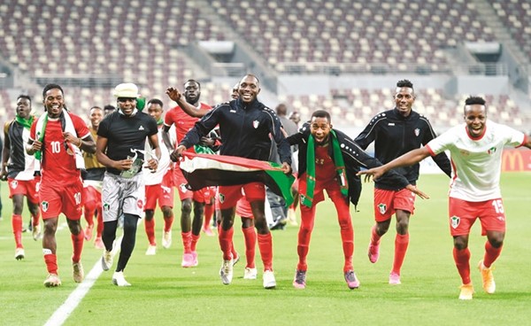 فرحة لاعبي السودان بالفوز