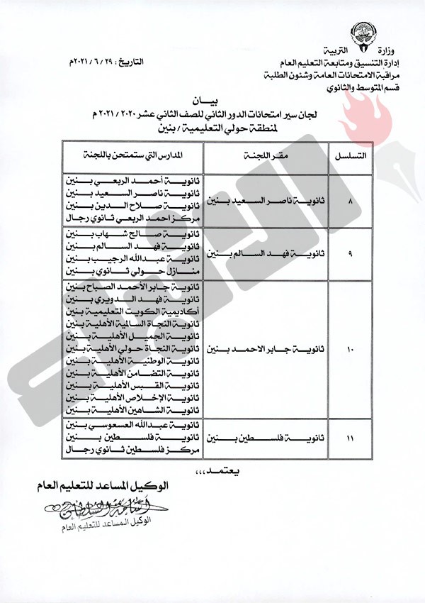 «التربية»: 55 مدرسة مقرا لاختبارات الثانوية للدور الثاني