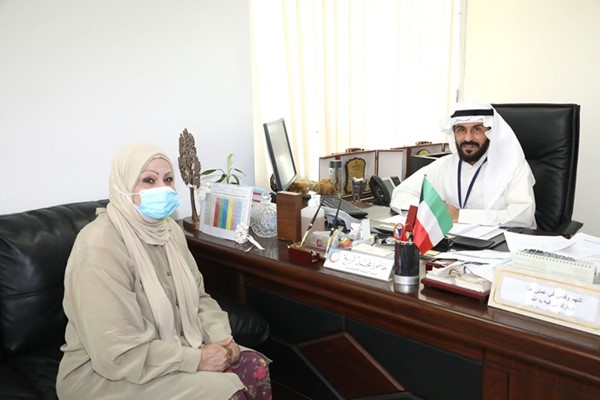 جاسم الربيع مع الزميلة ليلى الشافعي			(زين علام)