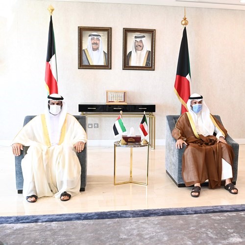 رئيس مجلس الأمة مرزوق الغانم والنائب الأول لرئيس المجلس الوطني الاتحادي الإماراتي حمد الرحومي