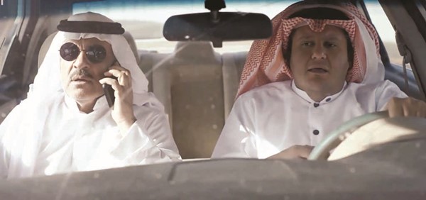إبراهيم الحربي وعبدالله الخضر في مشهد من الفيلم