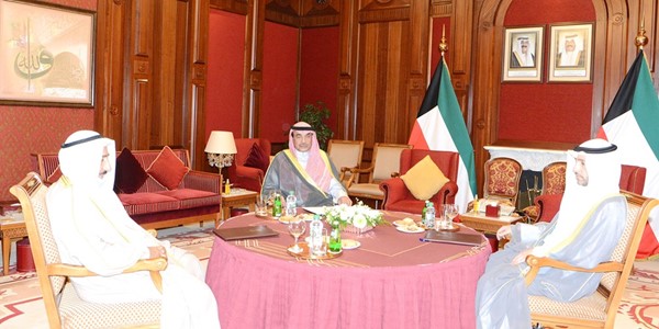 رئيس مجلس الأمة مرزوق الغانم وسمو رئيس مجلس الوزراء الشيخ صباح الخالد ورئيس المجلس الأعلى للقضاء ورئيس محكمة التمييز المستشار أحمد العجيل