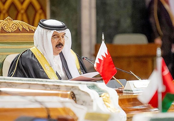 العاهل البحريني جلالة الملك حمد بن عيسى آل خليفة ملقيا كلمته
