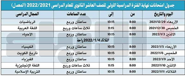 «التربية» تعتمد جداول اختبارات المرحلة الثانوية بعد تعديلها