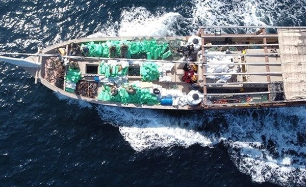 صورة وزعتها الپنتاغون لسفينة الأسلحة الإيرانية في بحر العرب		(ا.ف.پ)