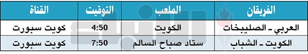 الكويت يبدأ مشوار الدفاع عن لقبه في كأس ولي العهد