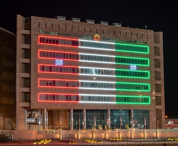 علم الكويت يزين شركة المشروعات السياحية