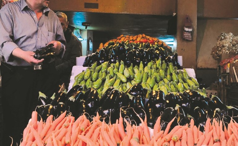 خضراوات معروضة في أحد الأسواق السورية