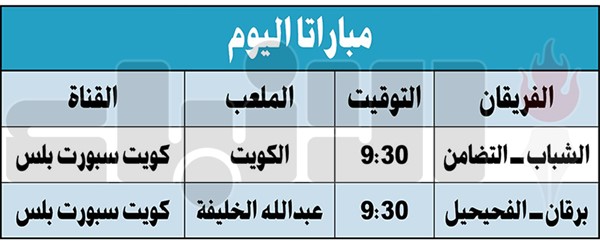 الشباب وبرقان يلتقيان التضامن والفحيحيل في كأس الأمير
