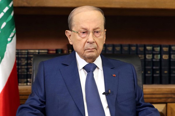 الرئيس اللبناني ميشال عون يلقي كلمة عشية الانتخابات النيابية (محمود الطويل)