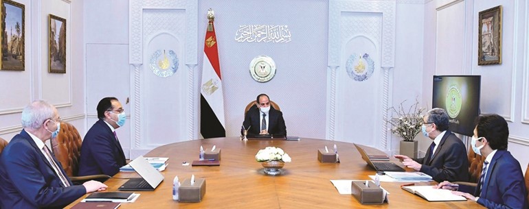 الرئيس عبدالفتاح السيسي خلال اجتماعه مع رئيس مجلس الوزراء د.مصطفى مدبولي