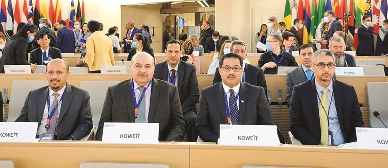 المستشار جمال الجلاوي مترئسا وفد الكويت أمام مؤتمر العمل الدولي في جنيڤ