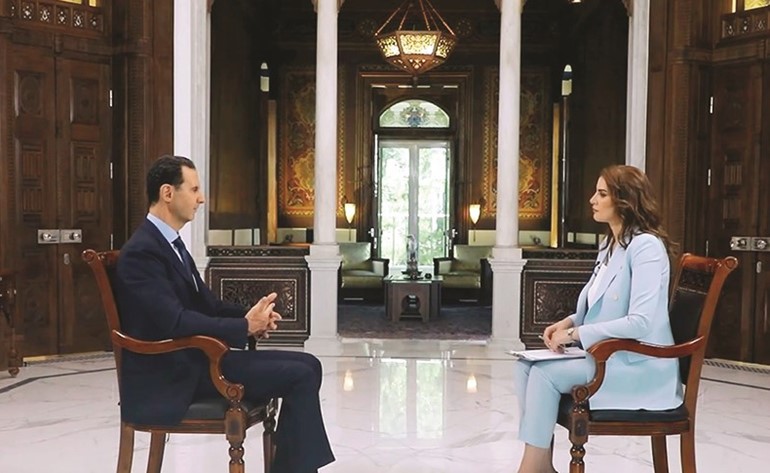 الرئيس السوري بشار الأسد خلال مقابلة مع قناة روسيا اليوم