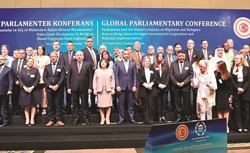 جانب من انطلاق أعمال المؤتمر البرلماني الدولي المشترك الذي ينظمه الاتحاد البرلماني الدولي بالتعاون مع البرلمان التركي