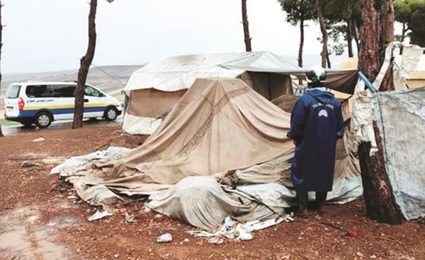 مخيمات متضررة جراء العاصفة(انترنت)