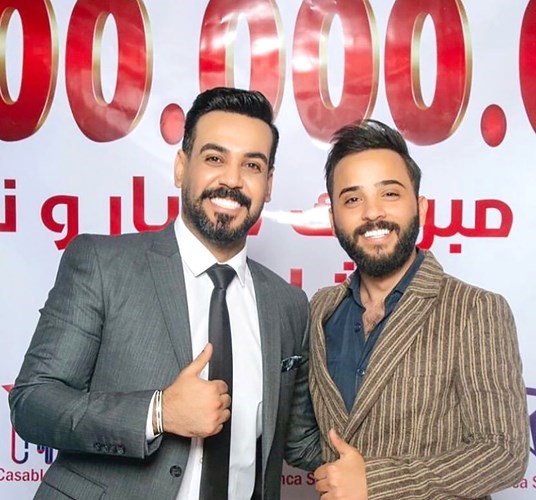 الشاعر علي رياض مع الفنان علي جاسم