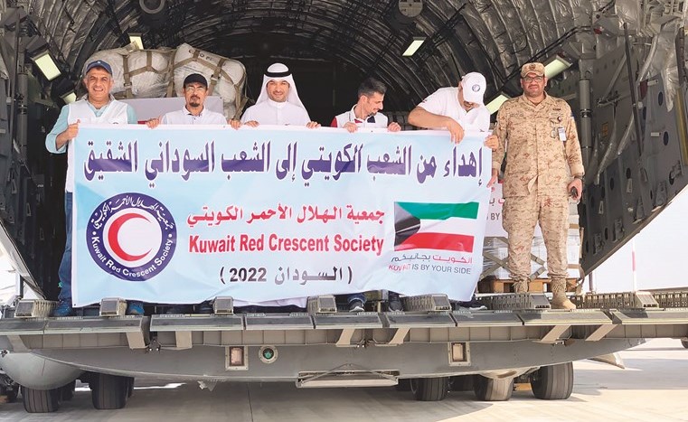 جانب من المساعدات الكويتية للسودان
