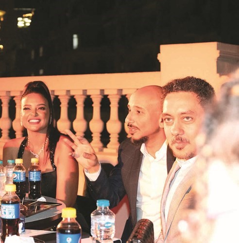 نجوم وأبطال المسلسل خلال المؤتمر الصحافي