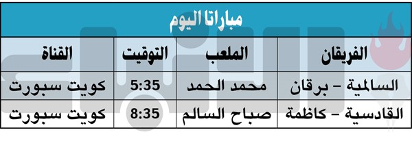 القادسية لرد اعتباره أمام كاظمة