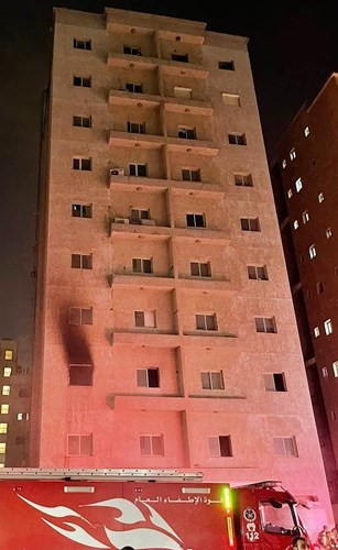 الحريق اندلع في الطابق الثاني