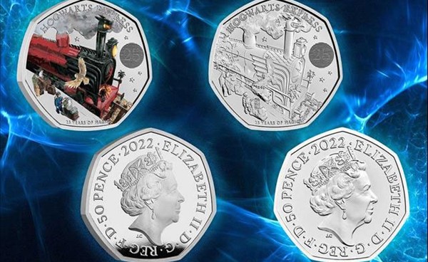 دار سك العملة الملكية ببريطانيا تطرح عملات معدنية تحمل صورة هاري بوتر وقطار "هوجورتس إكسبريس"