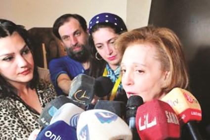 وزيرة الثقافة السورية لبانة مشوح على هامش الإطلاق الرسمي لفيلم الحكيم