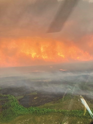 النيران تلتهم الغابات في شمال كيبيك الكندية قبل ايام 	(أ.ف.پ)