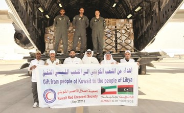 طائرة الإغاثة العاشرة من الجسر الجوي الكويتي إلى ليبيا محملة بـ 20 طناً من المساعدات