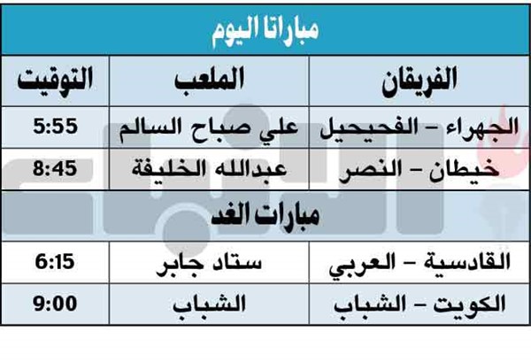 القادسية والعربي.. قمة جماهيرية غداً